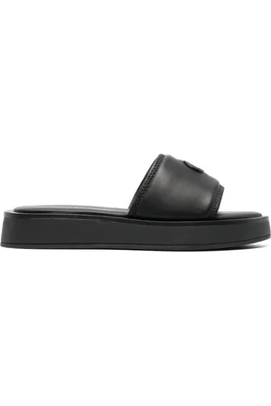 Calvin Klein Lædersandaler med logoplade