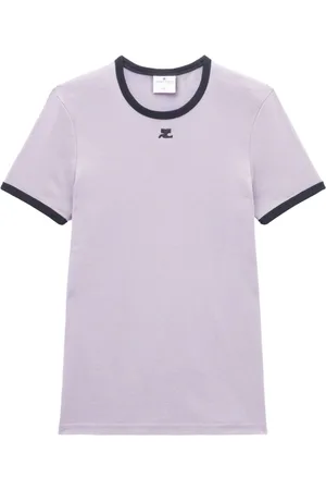 Courrèges T-shirt med logoapplikation