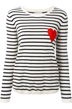 Chinti & Parker Stribet Breton trøje med hjerte