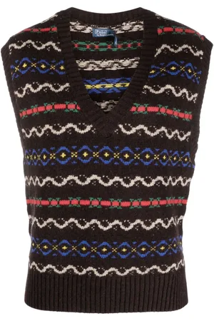 Ralph Lauren Intarsia-strikket vest med V-hals