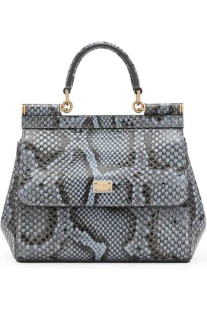 Dolce & Gabbana Sicily håndtaske med slangeskinds-effekt