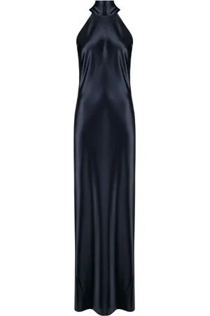 GALVAN Lang Sienna kjole med halterneck