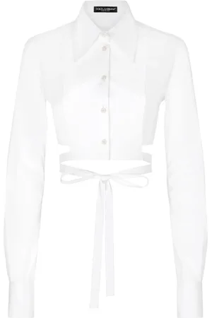 Dolce & Gabbana Cropped skjorte med krydset detalje
