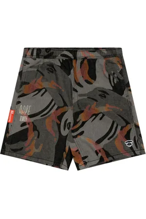 A Bathing Ape Moonface Camo shorts i jacquard