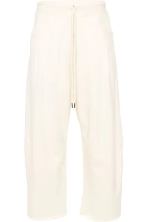 R13 Cropped joggingbukser med plissering