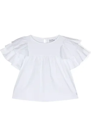 DOUUOD KIDS Bluse med flæseærmer