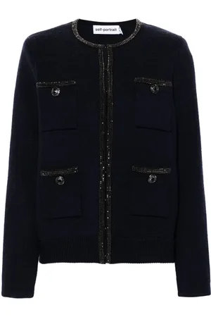Self-Portrait Strikket cardigan med udsmykning