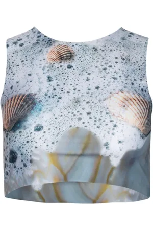 DI PETSA Cropped tanktop med grafisk tryk