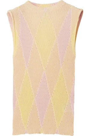 Burberry Intarsiastrikket top med rund hals