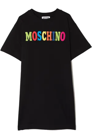 Moschino T-shirt med logotryk i flocktekstur
