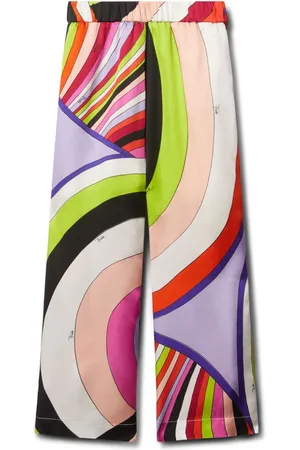 PUCCI Junior Cropped bukser med kontrastkant og Iride-tryk