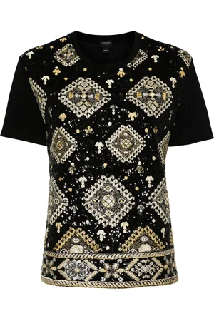 Giambattista Valli T-shirt med paillet-udsmykning