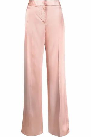 Alexander McQueen Bukser med satin-effekt og brede ben