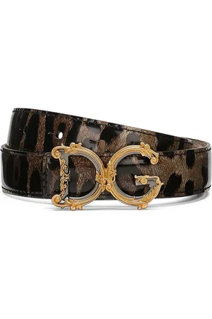 Dolce & Gabbana Bælte med leopardtryk og DG-spænde