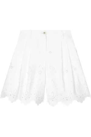 Dolce & Gabbana Shorts i poplin med broderie anglaise