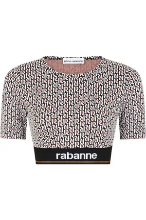 Paco rabanne Cropped T-shirt med monogramtryk