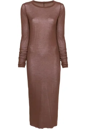 Rick Owens Ribstrikket midi-kjole