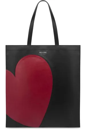 Moschino Tote i læder med hjertepanel