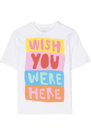 Stella McCartney T-shirt med Wish You Were Here-tryk