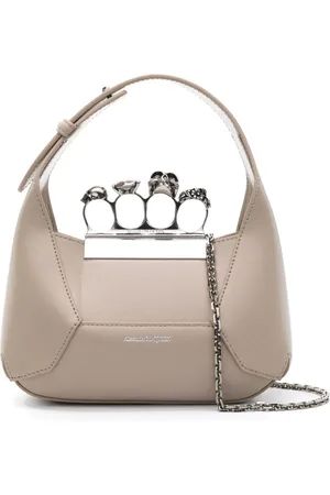 Alexander McQueen Lille The Jewelled Hobo taske i læder