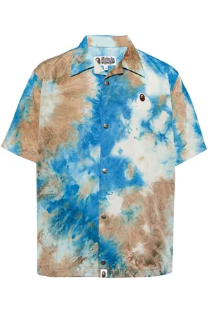 A Bathing Ape Kortærmet skjorte med batiktryk-effekt
