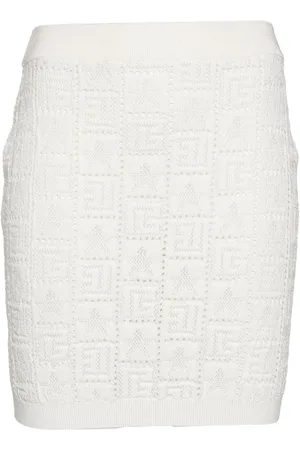 Balmain Pointelle-strikket tørklæde med monogram