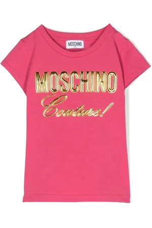 Moschino T-shirt med rund hals og logotryk