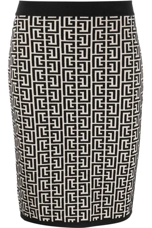 Balmain Kort nederdel med monogram-mønster