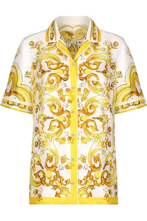 Dolce & Gabbana Skjorte i silke med Majolica-print