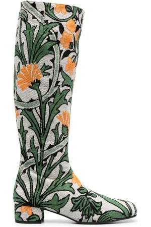 La DoubleJ Edie 40mm støvler i blomstret jacquard