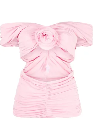 MAGDA BUTRYM Ruchet top med rose-applikation