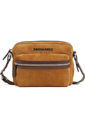 Dsquared2 Messenger-taske i ruskind med logobogstaver