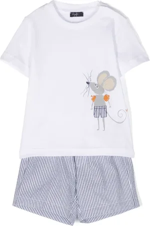 Il gufo Shorts-sæt med grafisk logotryk