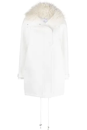 Courrèges Oversize frakke med imiteret pelsdetalje