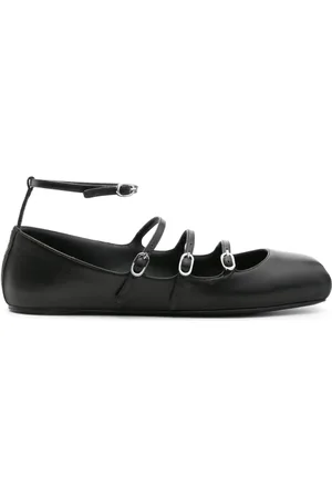 Alexander McQueen Ballerinaer i læder med spænderemme