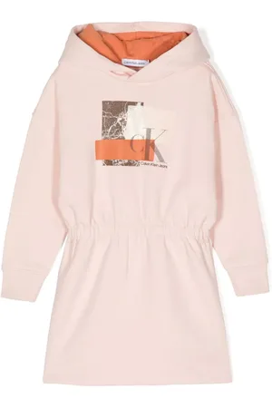 Calvin Klein Hættetrøje-kjole med monogramtryk