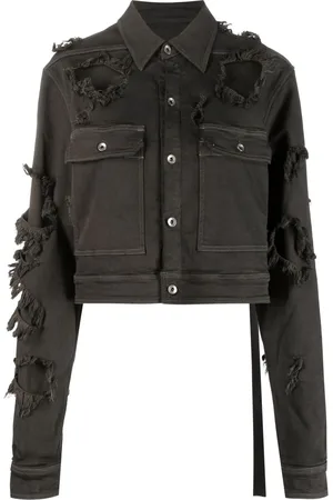 Rick Owens Denimjakke med slitageeffekt