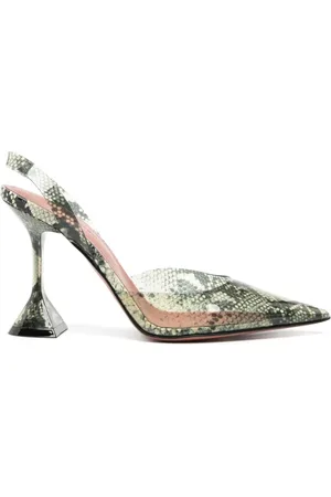 Amina Muaddi Holli Glass 95mm pumps med slangeskinds-effekt