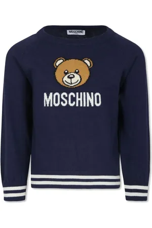 Moschino Intarsiastrikket trøje med logo
