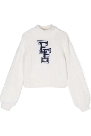 Elisabetta Franchi Intarsiastrikket sweater med logo