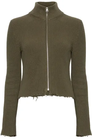 Maison Margiela Cardigan med høj hals og lynlåslukning