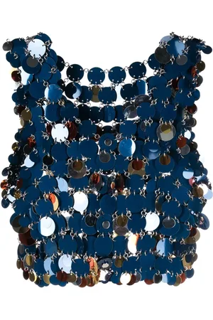 Paco rabanne Cropped top med paillet-kæde