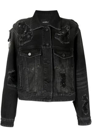 GOEN.J Denimjakke med slitageeffekt