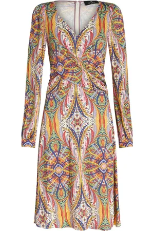 Etro Kjole med paisley-tryk og V-hals