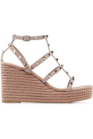 VALENTINO GARAVANI Rockstud 95 mm cage-espadriller med kilehæl