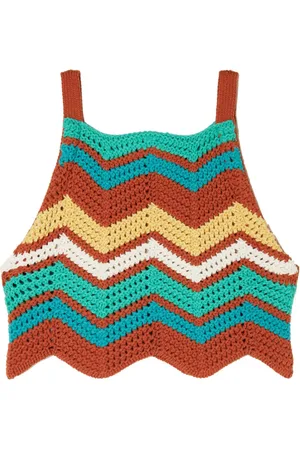 Alanui Kaleidoscopic chevron-strikket top