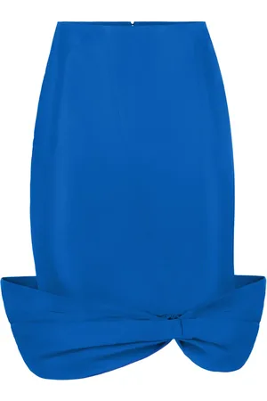 Nina Ricci Mellemlang nederdel i taffeta med sløjfe og peplum