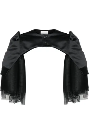 NOIR KEI NINOMIYA Cropped jakke med tyl-indlæg