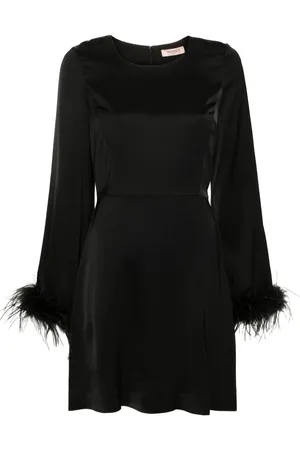 Twin-Set Slip-kjole med fjerdetalje