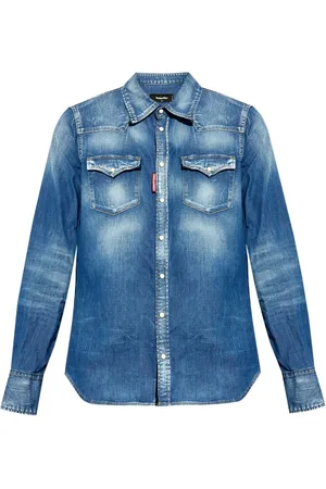 Dsquared2 Western denimskjorte med ribbet detalje